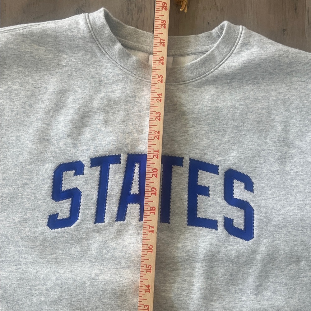 Men’s XXL Nike Gray Crewneck Sweatshirt with Blue STATES Graphic - Picture 8 of 12